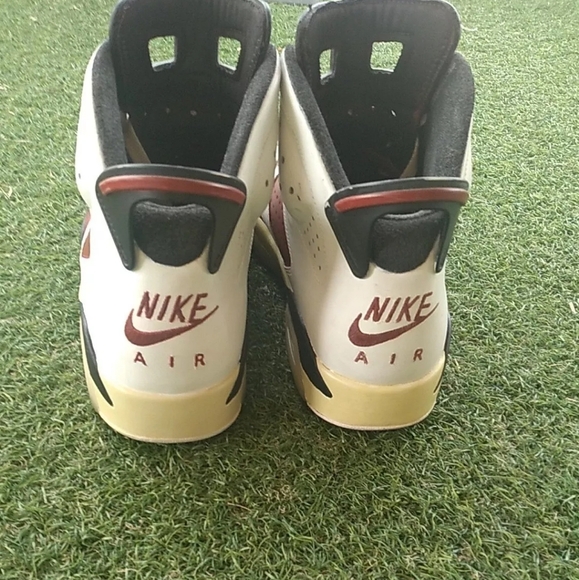Air Jordan 6 Retro 'Maroon' (2015)Size 11 "Custom Carmine" OG Vintage look - Picture 8 of 9